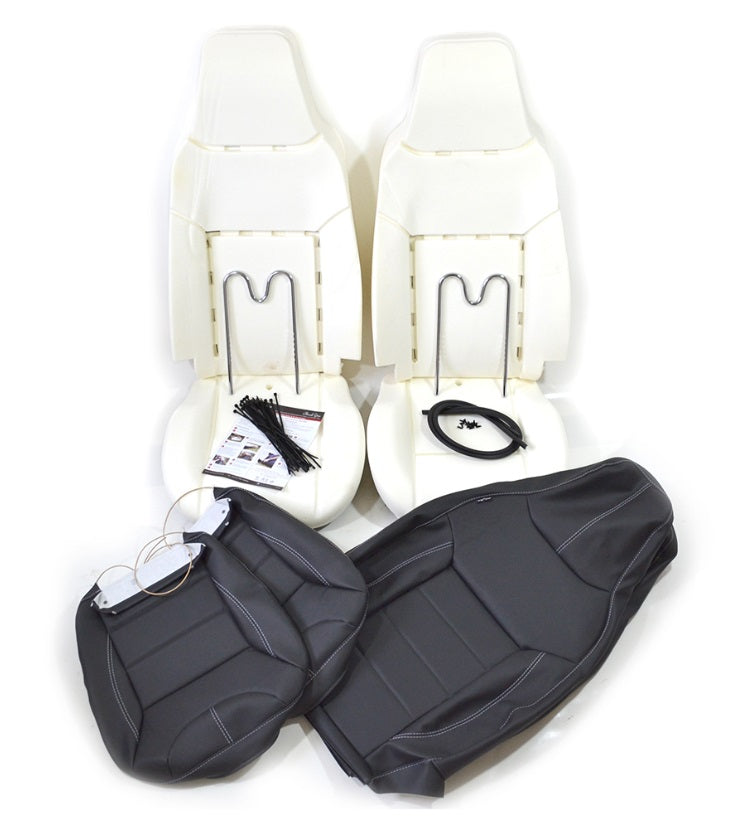 Puma Premium Upgrade Trim Kit - For vehicles with two-arm headrests - Black Vinyl & White Stitch - EXMOOR TRIM