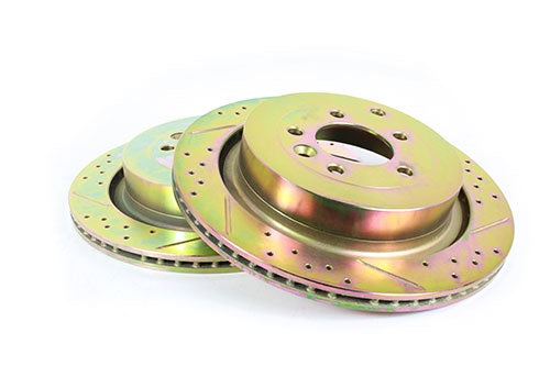 Solid Rear Brake Discs - Drilled And Slotted - Pair