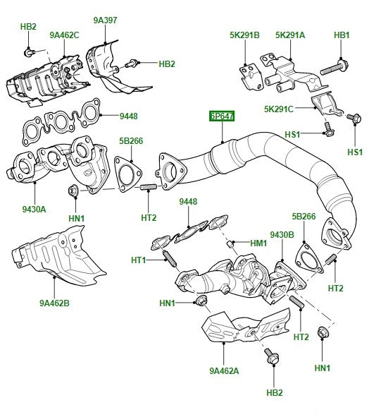 Pipe - manifold - td6 2.7 diesel - d3/d4/rrs 05-09 - ALLMAKES 4X4