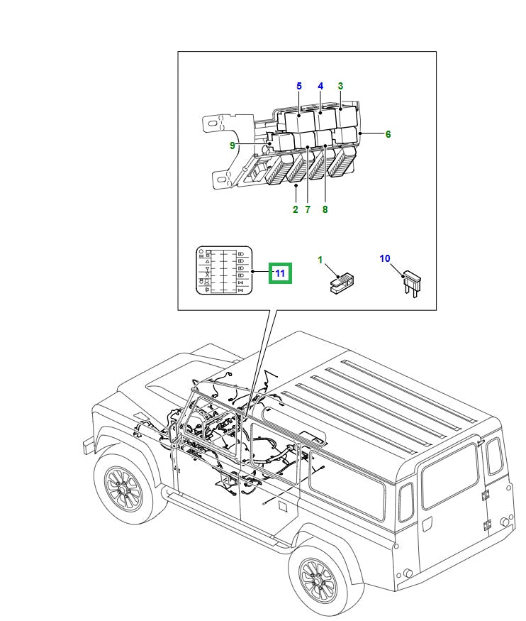 Fuse Identification Label - GENUINE LAND ROVER