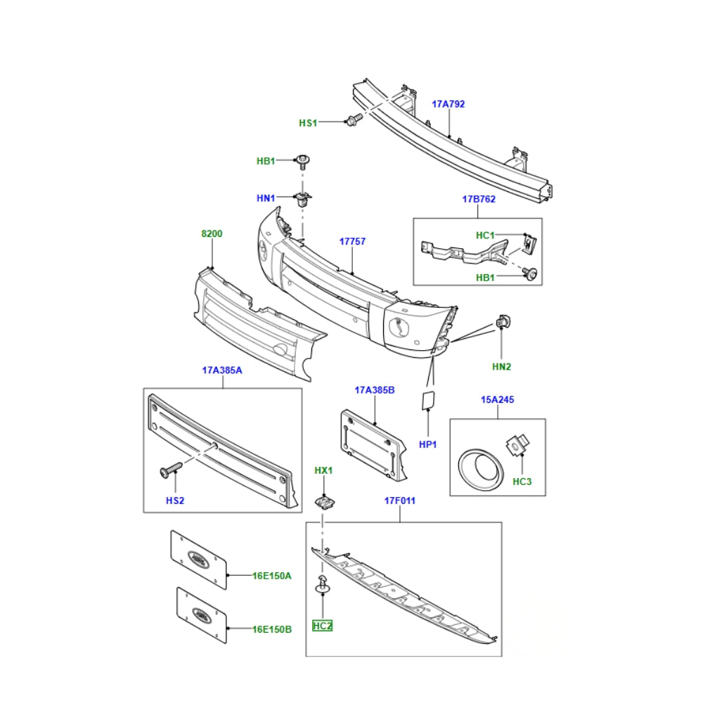 Front Bumper Lower Trim Retaining Clip - Unit Price - GENUINE LAND ROVER