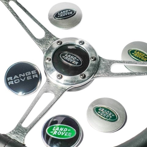 Napa Leather Steering Wheel - Black Spokes - Linares Model - Defender - with 36 Spline Pineapple