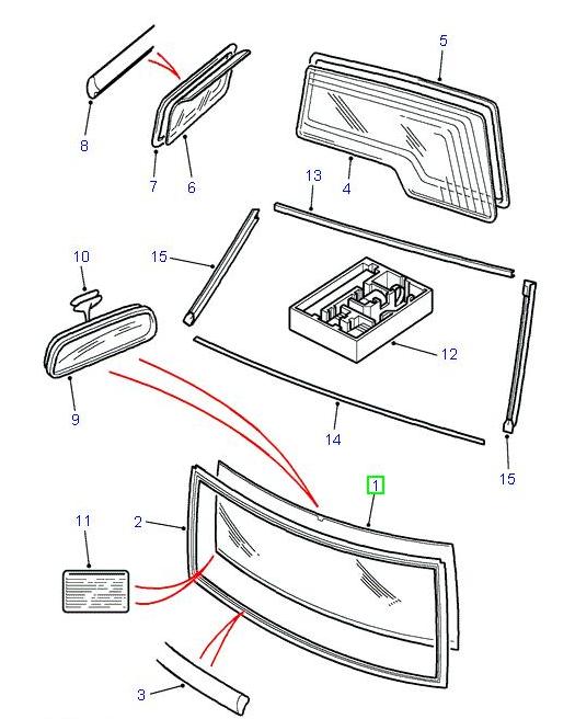 Windscreen green unheated