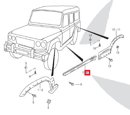 Left Side Door Sill Trim - SANTANA