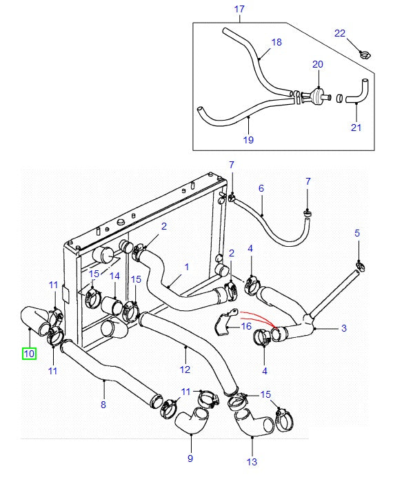 Intercooler Hose - Turbo - GENUINE LAND ROVER