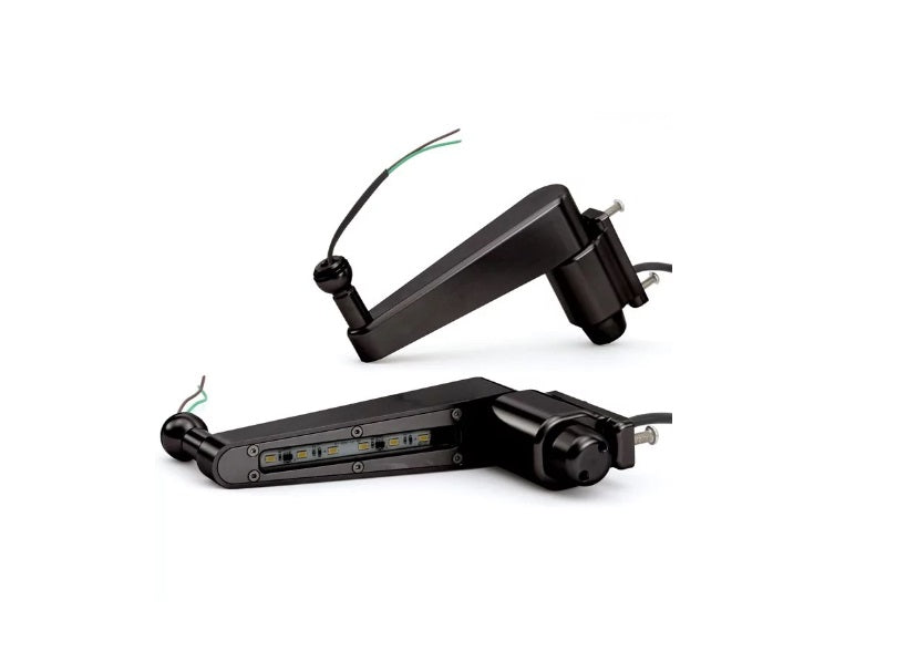 Rearview Mirror Arm with light - Black - Pair