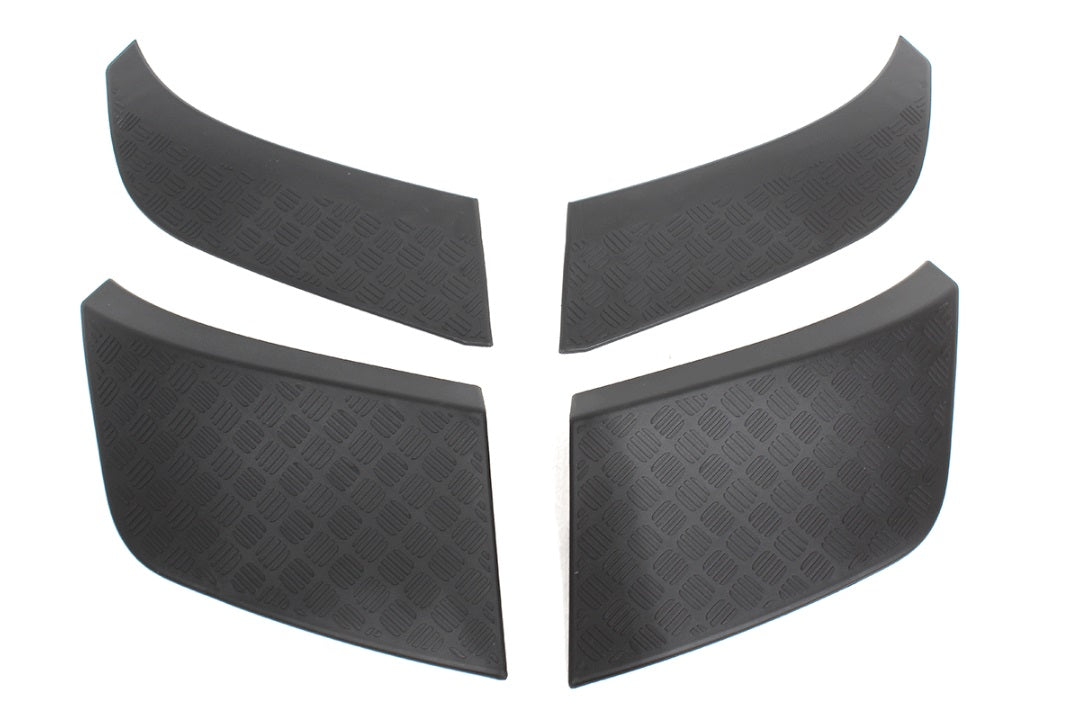 Black Plastic Moulded Chequer Plate Wheel Arch Protectors - Set of 4 - Front & Rear