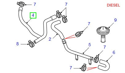 Hose - heater water - rr p38 - ALLMAKES 4X4