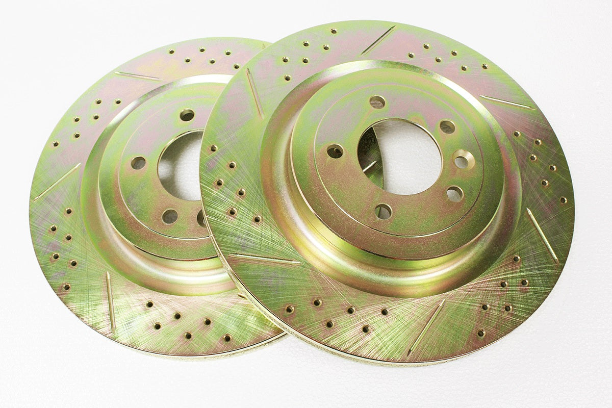 Ventilated Rear Brake Discs - Drilled and Slotted - Pair - TERRAFIRMA