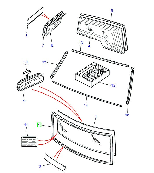 Weatherstrip - windscreen glass