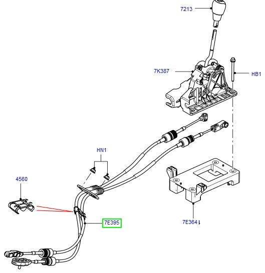 Cable - selector lev