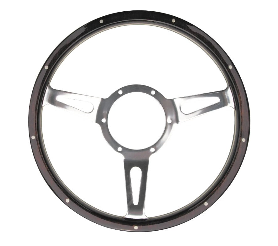 15 Inch Classic Woodrim Steering Wheel - MOUNTNEY