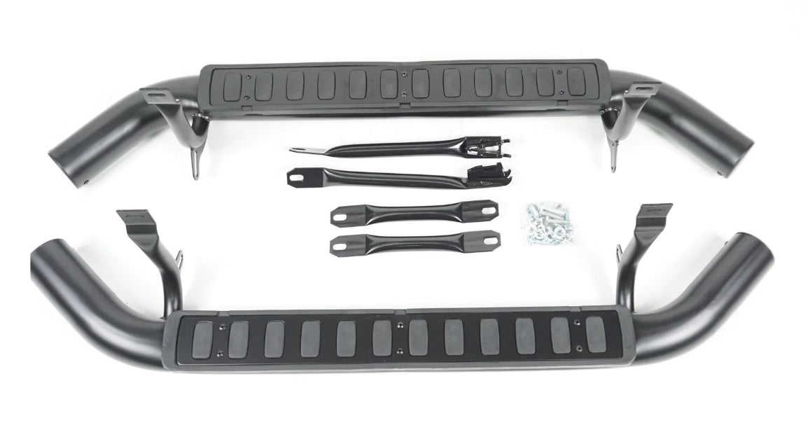 Tubular Side Steps - Black Tread - AG PARTS