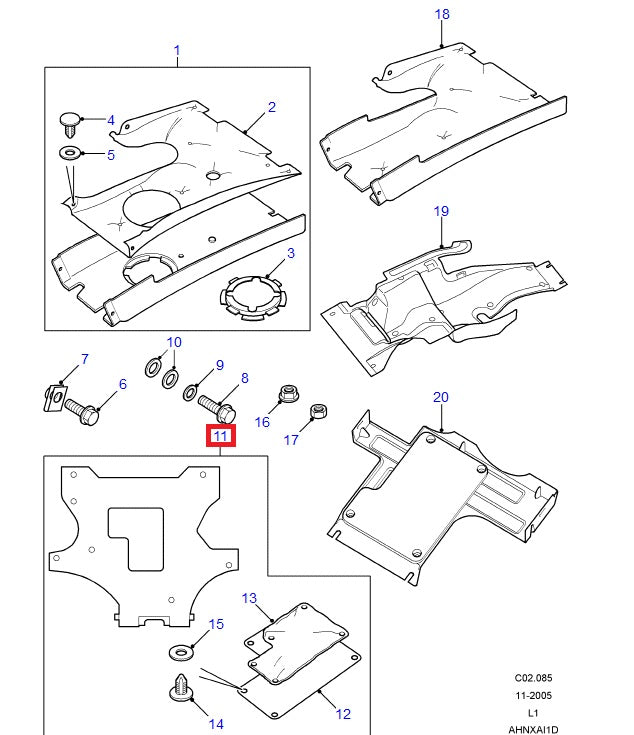 Lower Tray Group - Front - GENUINE LAND ROVER