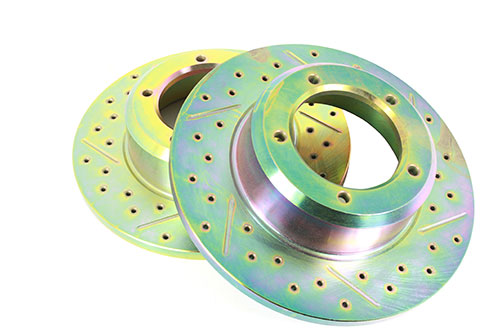 Front Brake Disc - Solid - Drilled and grated - Pair - TERRAFIRMA