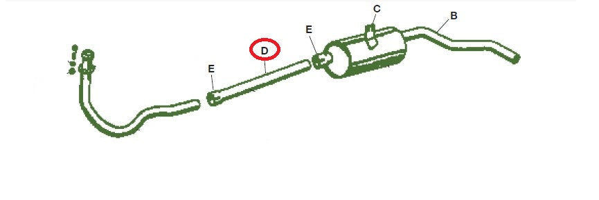 Intermediate Exhaust Pipe - Series II/III Diesel - O.E.M.