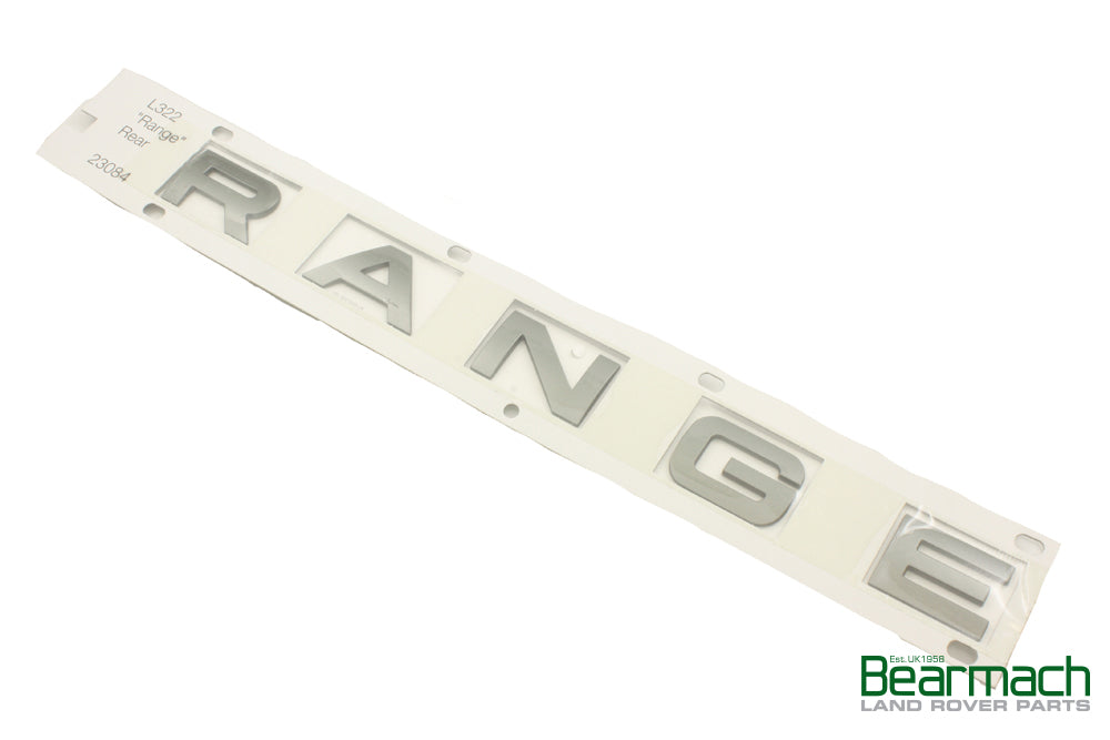Name Plate Rear RANGE - GENUINE LAND ROVER