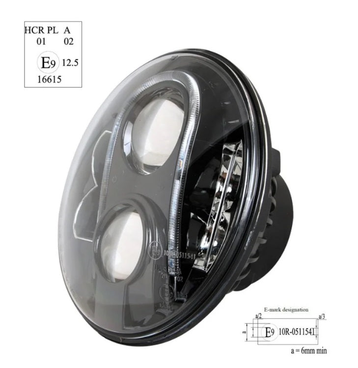 Pair of 7" LED headlights - R10 - Black background - AG PARTS