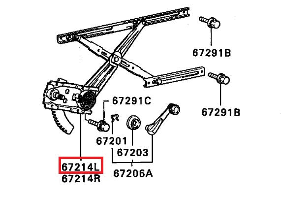 Manual Window Regulator - Left Forward - AG PARTS