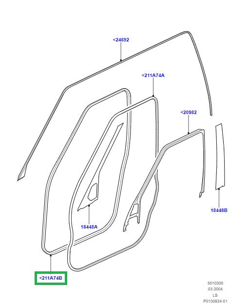 Contour Rubber Front Door In Chassis