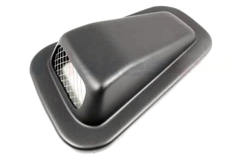 Wing Top Grille - With Mesh Grill - Black Plastic - Right Side