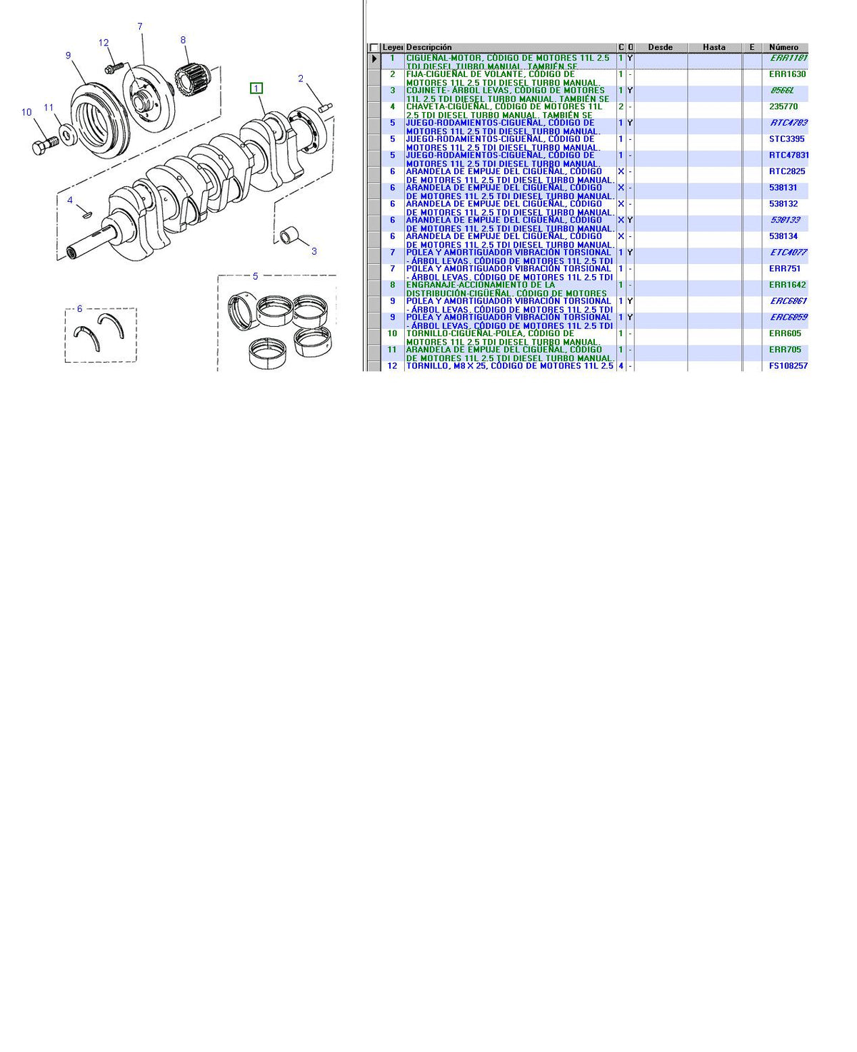 Crankshaft 2.5 Petrol & Diesel