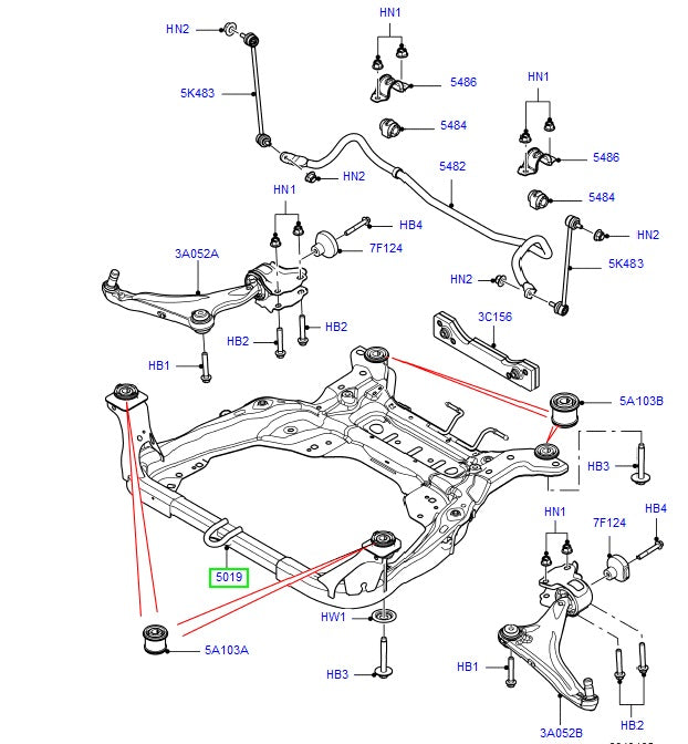 Cross member - front