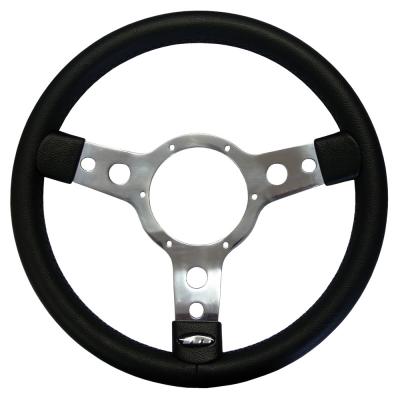 14 Inch Traditional Steering Wheel Polished Spokes Vinyl Rim - 102 mm PCD