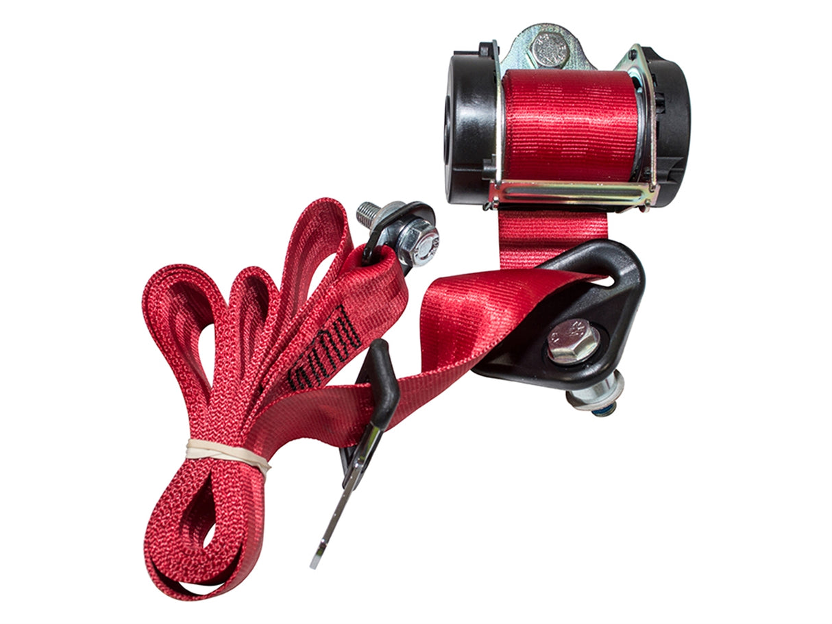 Red Seat Belt - Rear Outer - Left Hand Side - Crew Cab Pick Up - no hi cap TD5
