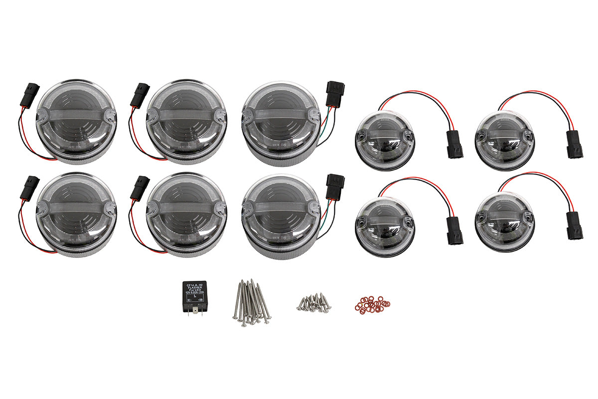 95MM Halo & Bar Style LED Defender Light Kit - Clear - TERRAFIRMA