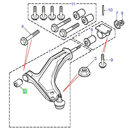 Front bushing, front control arm