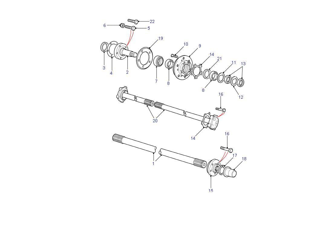 Shaft rear axle lh