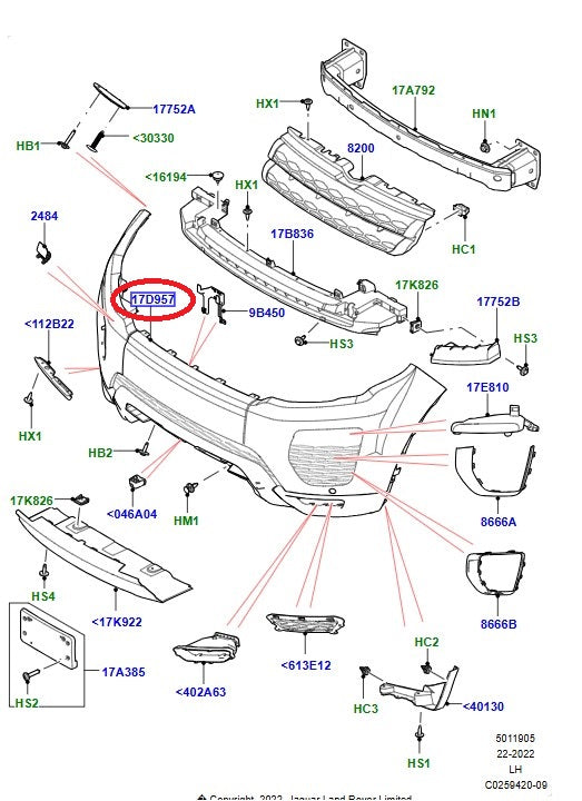 Bumper assembly front - GENUINE LAND ROVER