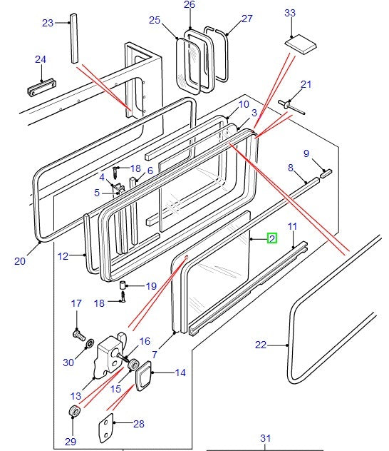 Glass Bodyside Sliding Clear