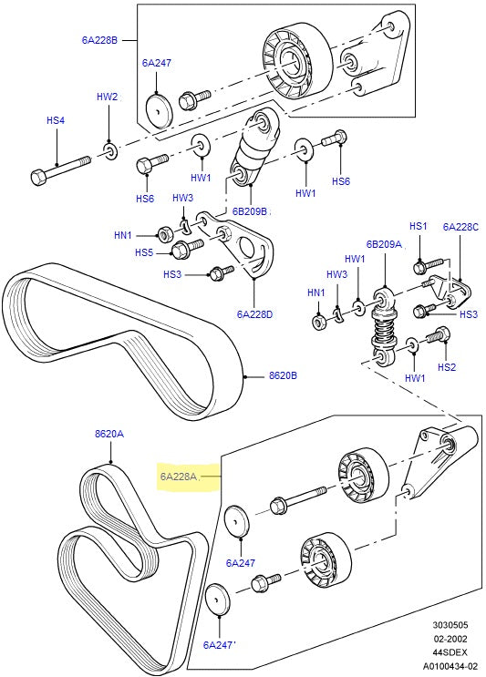 Pulley - auxiliary drive - 4.4 m62 petrol - r3