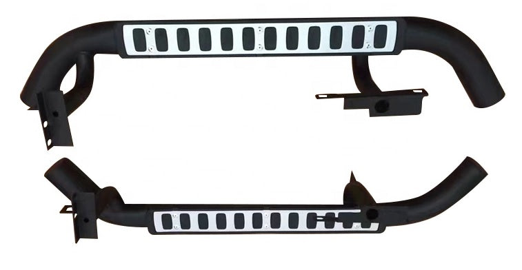 LR008379AG - Side Steps - Black with Silver Tread Plate - Only 90 Model - AG PARTS