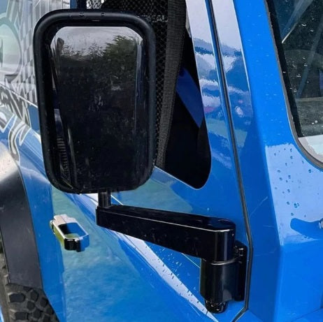 Rearview Mirror Arm with light - Black - Pair