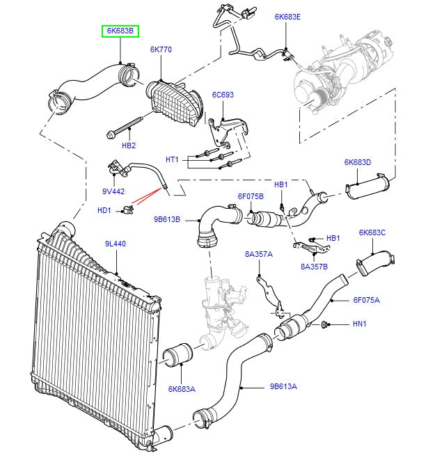 Hose - compressed ai - GENUINE LAND ROVER