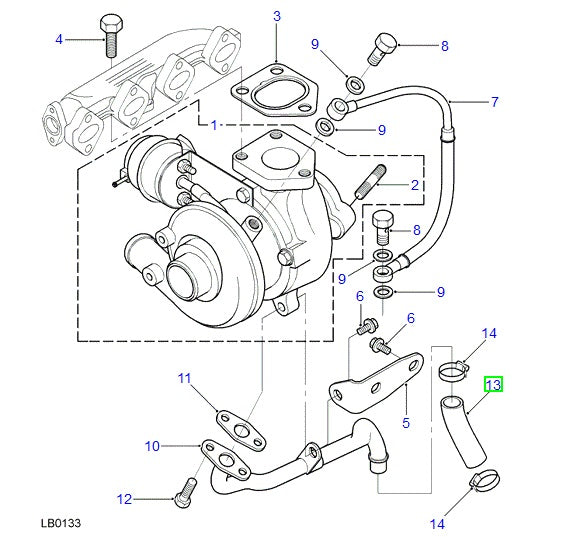Oil Drain Hose - Turbo - ORIGINAL LAND ROVER - GENUINE LAND ROVER