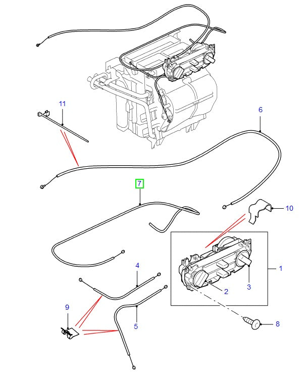 Heater temperature cable - defender 2007 on