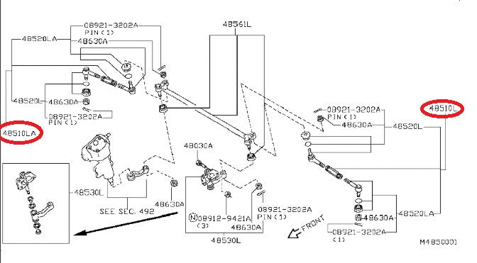 Outer steering track rod with two ball joints - ASHIKA