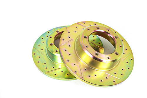 Rear Brake Disc - Non-Ventilated - Pair - Perforated and grated - TERRAFIRMA