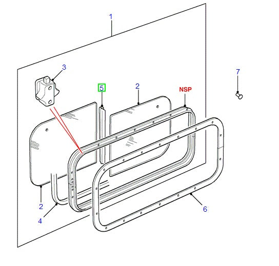 Intermediate Seal - Sliding Side Window - GENUINE LAND ROVER