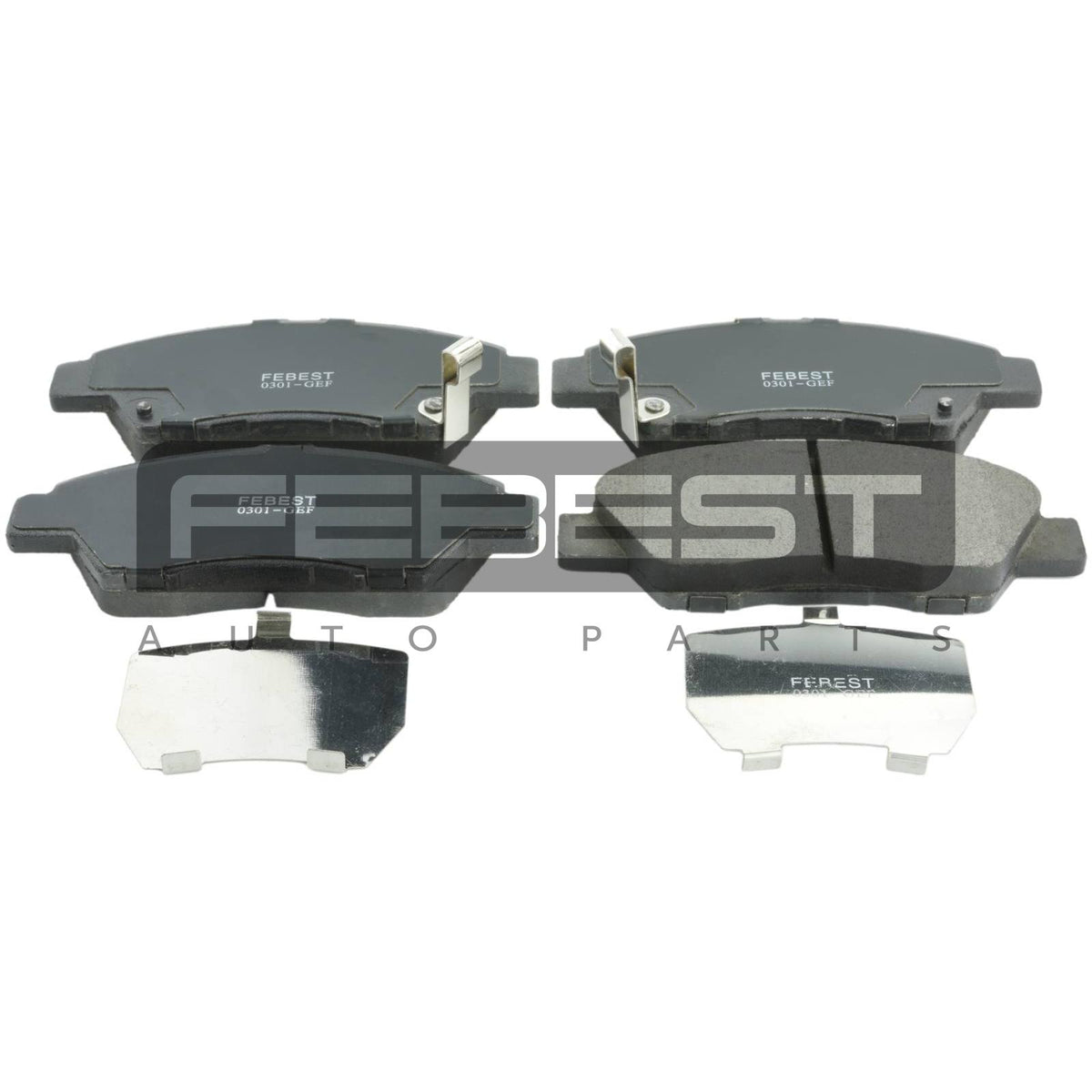 Pad kit, disc brake, front - kit - FEBEST
