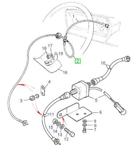 Cable speedometer lower lhd