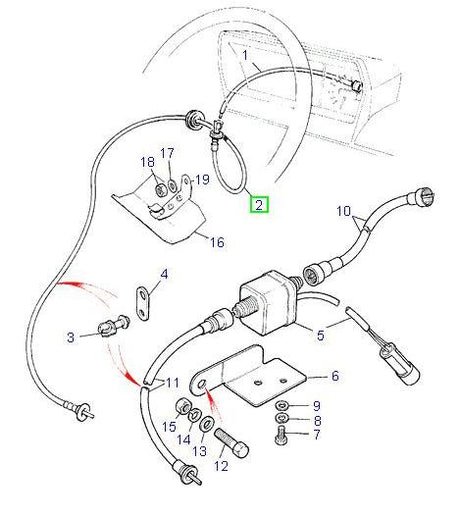 Cable speedometer lower lhd