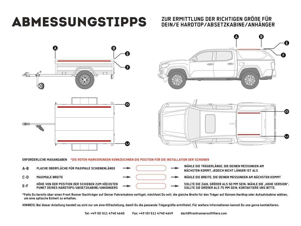 Truck Canopy or Trailer with OEM Track Slimline II Rack Kit / Tall / 1475mm(W) X 752mm(L)