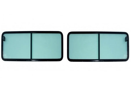 Deluxe Kit Rear Sliding Windows - Pair - Green - ALLMAKES