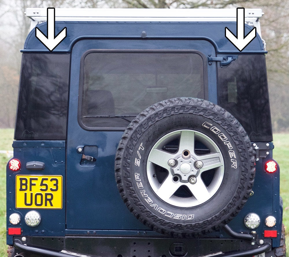 Masai Panoramic Bonded, Dark-tint Rear Quarter Windows for Defender 90 & 110 (PAIR)