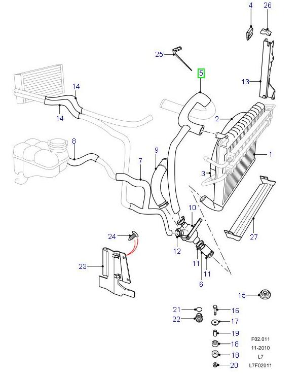 Top Hose - Upper part of the radiator - Coolant